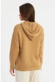 Kadın Camel Kapüşonlu Triko Bluz SMT2419