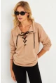 Kadın Camel Kuşgözlü Sweatshirt TF04
