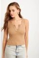 Kadın Camel Patlı Kaşkorse Bluz MK02