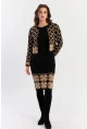 Kadın Camel-Siyah Alt Üst Triko Desenli Takım NUV2028