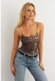 Kadın Camel-Siyah Askılı Body LİK15