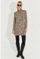 Kadın Camel-Siyah Yumoş Leopar Mini Elbise AYD253