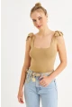 Kadın Camel Triko Bluz YV236