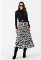 Kadın Ekru-Siyah Desenli Çan Etek MLON1000