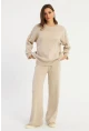 Kadın Ekru Taşlı Alt Üst Takım MYİL10