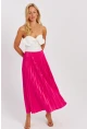 Kadın Fuşya Beli Lastikli Pilise Etek OW145