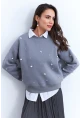 Kadın Gri Aksesuarlı Sweatshirt PP6451