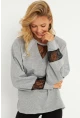 Kadın Gri Dantel Detaylı Sweatshirt EY2906