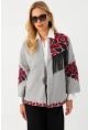 Kadın Gri Nakışlı Kaşe Ceket MQS5563