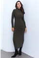 Kadın Haki Drapeli Maxi Elbise LİK12