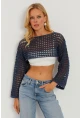 Kadın İndigo Ajurlu Bolero YV115