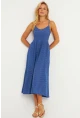 Kadın İndigo Astarlı Brode Midi Elbise TW70102-90