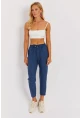 Kadın İndigo Beli Lastikli Pantolon GÇ161