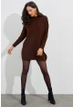 Kadın Kahverengi Triko Tunik YV110