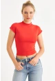 Kadın Kırmızı Dalgıç Bluz EY2564