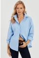 Kadın Mavi Basic Gömlek ZER403