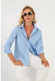 Kadın Mavi Basic Gömlek ZER411