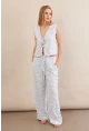 Kadın Mavi Çizgili Püsküllü Alt Üst Takım MOD2517