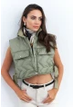 Kadın Mint Crop Yelek İS808