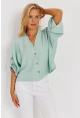 Kadın Mint Yarasa Kol Kısa Gömlek GÇ160