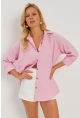 Kadın Pembe Gömlek Q987