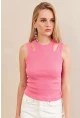 Kadın Pembe Omuz Pencereli Bluz MK20