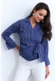 Kadın Saks Bağlamalı Gömlek KED171