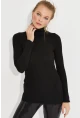 Kadın Siyah Balıkçı Yaka Triko Bluz MMSS128