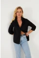 Kadın Siyah Basic Gömlek ZER411