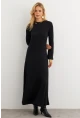 Kadın Siyah Basic Maxi Elbise MTF30