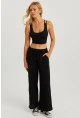 Kadın Siyah Beli Lastikli Bürümcük Pantolon ZER405