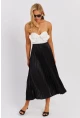 Kadın Siyah Beli Lastikli Pilise Etek OW145