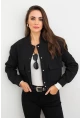Kadın Siyah Bomber Ceket QRS8375