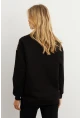 Kadın Siyah-Camel Bloklu Sweatshirt MST098