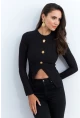 Kadın Siyah Düğme Detaylı Bluz RLO83