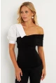 Kadın Siyah Gömlek Detaylı Bluz MEN2055