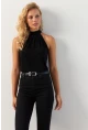 Kadın Siyah Halter Yaka Bluz LPP1273