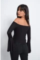 Kadın Siyah İspanyol Kol Bluz B07