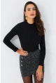 Kadın Siyah Kaşkorse Basic Bluz AYD389