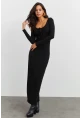 Kadın Siyah Kaşkorse Maxi Elbise EY1513