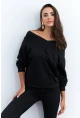 Kadın Siyah Kısa Sweatshirt TF16
