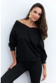 Kadın Siyah Kısa Sweatshirt TF16