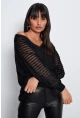 Kadın Siyah Kol Detaylı Bluz BK3027