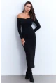 Kadın Siyah Kruvaze Maxi Elbise LİK11