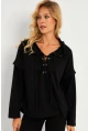 Kadın Siyah Kuşgözlü Sweatshirt TF04