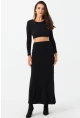 Kadın Siyah Maxi Etek RX445