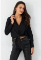 Kadın Siyah Önü Bağlamalı Gömlek ZER417