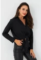 Kadın Siyah Önü Bağlamalı Gömlek ZER417