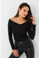 Kadın Siyah Önü Çapraz Bluz CG389