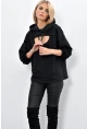 Kadın Siyah Önü Pencereli Kapüşonlu Sweatshirt Yİ1669